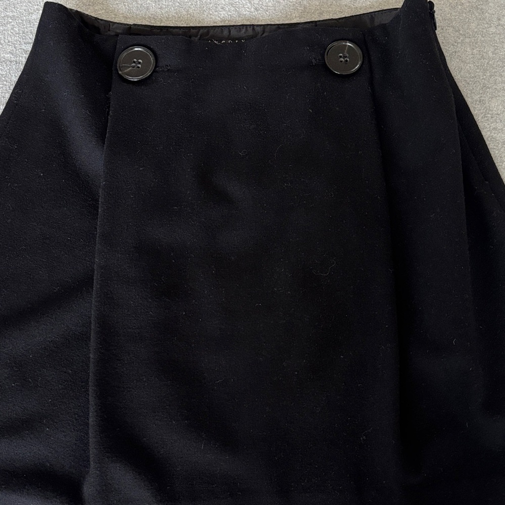 Black Wool Mini Skirt